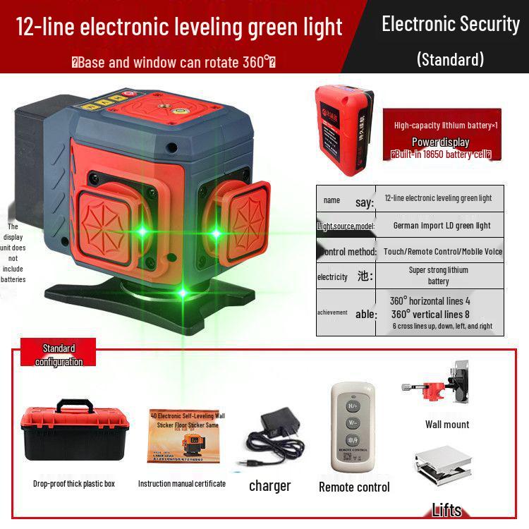 Anping Super Bright Infrared Green Laser Level: High Precision, Automatic Leveling with 8/12/16 Lines