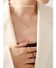Gold-Plated Geometric Wing Pendant Necklace: Japanese-Korean Design with Titanium Steel Clavicle Chain