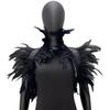 Feather Shawl & Cape: Elegant Faux Collar Vest and Scarf Combo