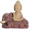 Zisha Clay Three Saints Statue - Zen Buddha Figurine for Tea Room Altar, Wealth Feng Shui Office Decor, Chinese Ceramic Art