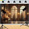 Merry Christmas Day Living Room Decoration Photography Backdrops Fireplace Winter Wedding Party New Years Photo Background XH-83