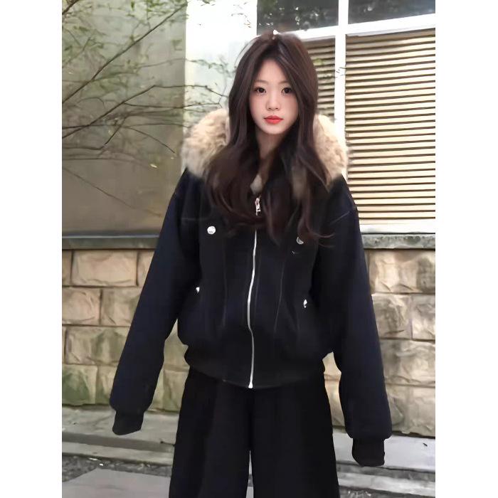 Upgraded Korean-Style Women s Zuo Shan Diao Fleece Jacket – Super Stylish! Please view actual item before ordering. S