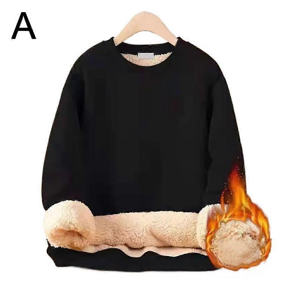 Mens Sweater Pullover Jumper Long Sleeve Crew Neck Warm Lamb Fleece Thickening