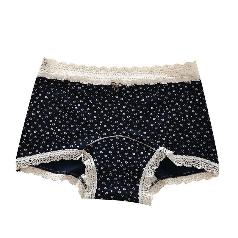 Sexy Straight-leg Pants with Elongated Crotch, High-waisted Long Cotton Ladies' Thong with Lace At The Crotch.