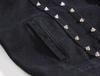 Men's Black Studded Denim Vest - Trendy Korean Style Plus Size Waistcoat