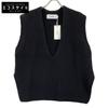 JANE SMITH 21WKN-809S Black Oversized V-Neck Wool Vest Best S blackUsed