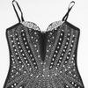 Robe sexy irrégulière à col licou et chaîne en diamant pour femme