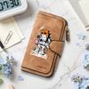 Cartoon Cat Astronaut Pattern Wallet Fashion Casual Multi Slot Card Holder Portable Durable Women Long Purse