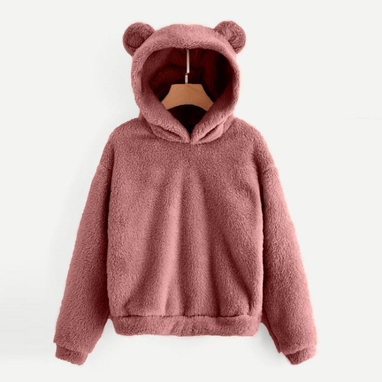 Felpa con Cappuccio Orecchie d'Orso Carine Pullover da Donna Manica Lunga Felpe in Peluche