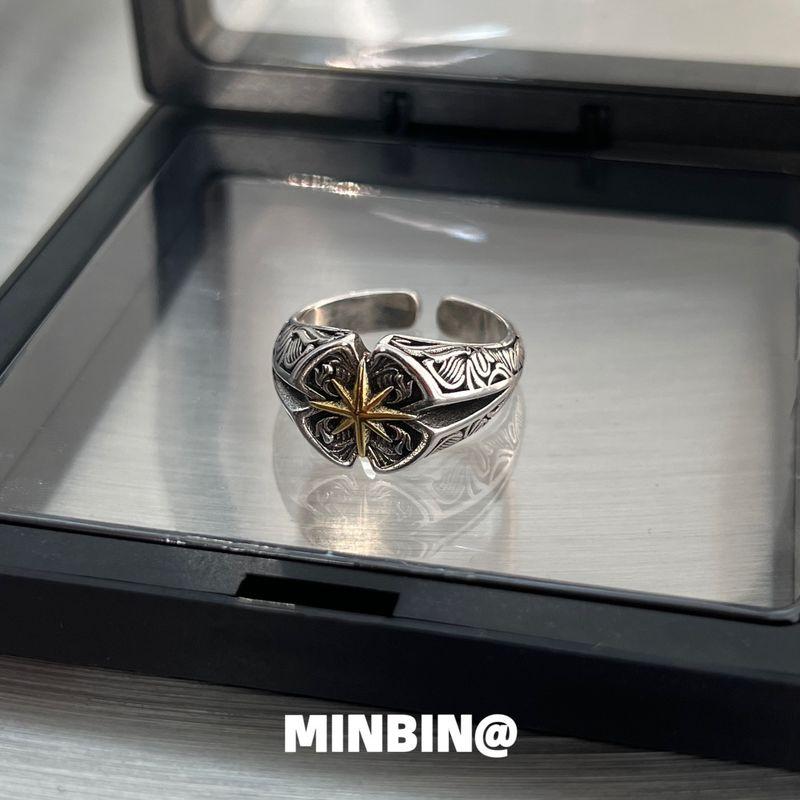 

Retro Distressed Ring Men Fashion Brands Ins Hip Hop Special-Interest Design Stylish Fashion Punk Index Finger Ring <Polaris> Ring