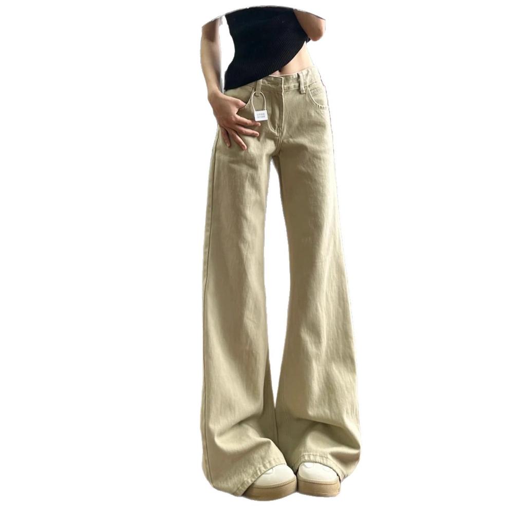 Damen Khaki Retro Micro-Flare Low-Waist Jeans - Herbst 2025