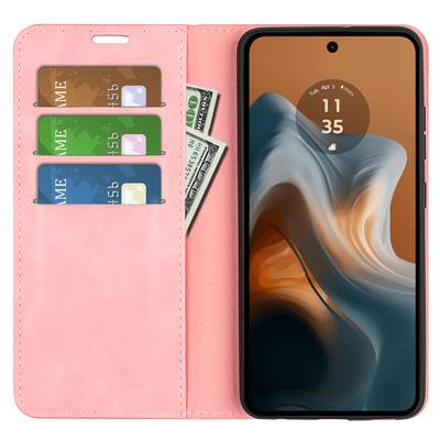 For Motorola Moto G45 5G/G34 5G Case PU Leather Stand View Magnetic Protect Phone Cover