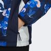 Adidas Aop Block Jacket Fleece Warm Casual Sports Hooded Jacket Women Jackets Blue GT6488