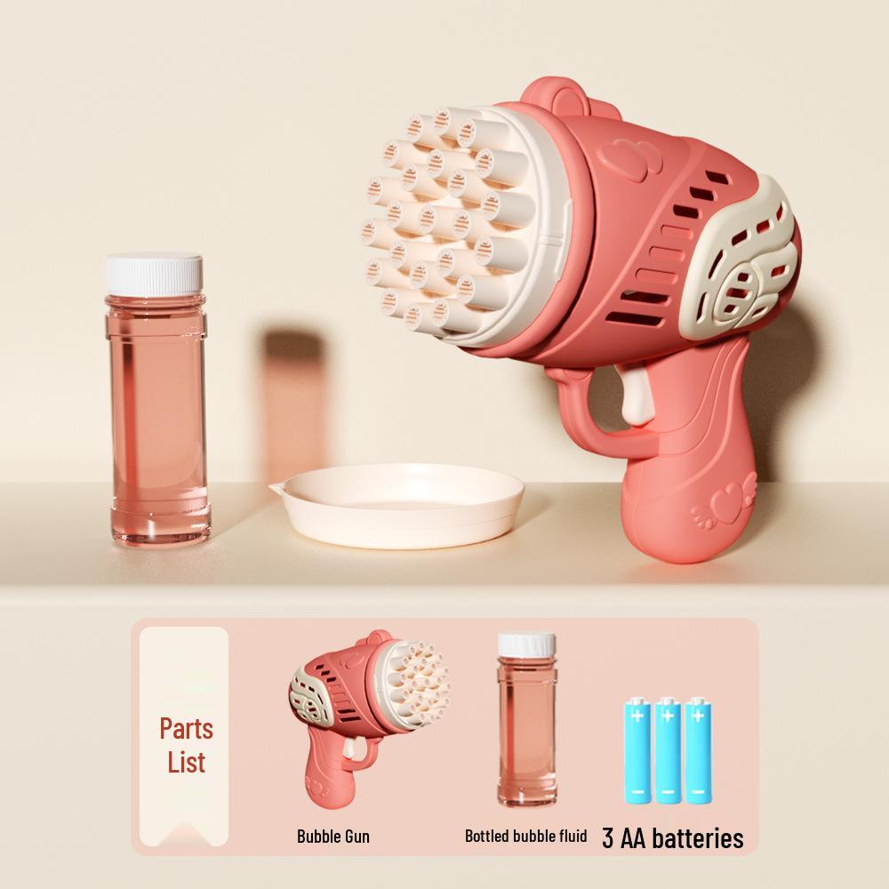 23-Hole Rocket & Angel Bubble Gun: Electric Gatling Bubble Toy for Kids