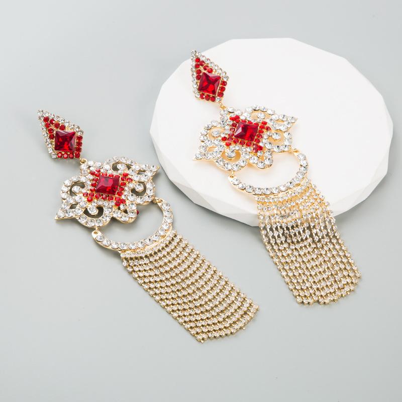 Damen-Tropfenohrring, Vintage-Stil, lange Klaue, Kette, Quaste, Persönlichkeit, übertrieben, Party-Ohrringe