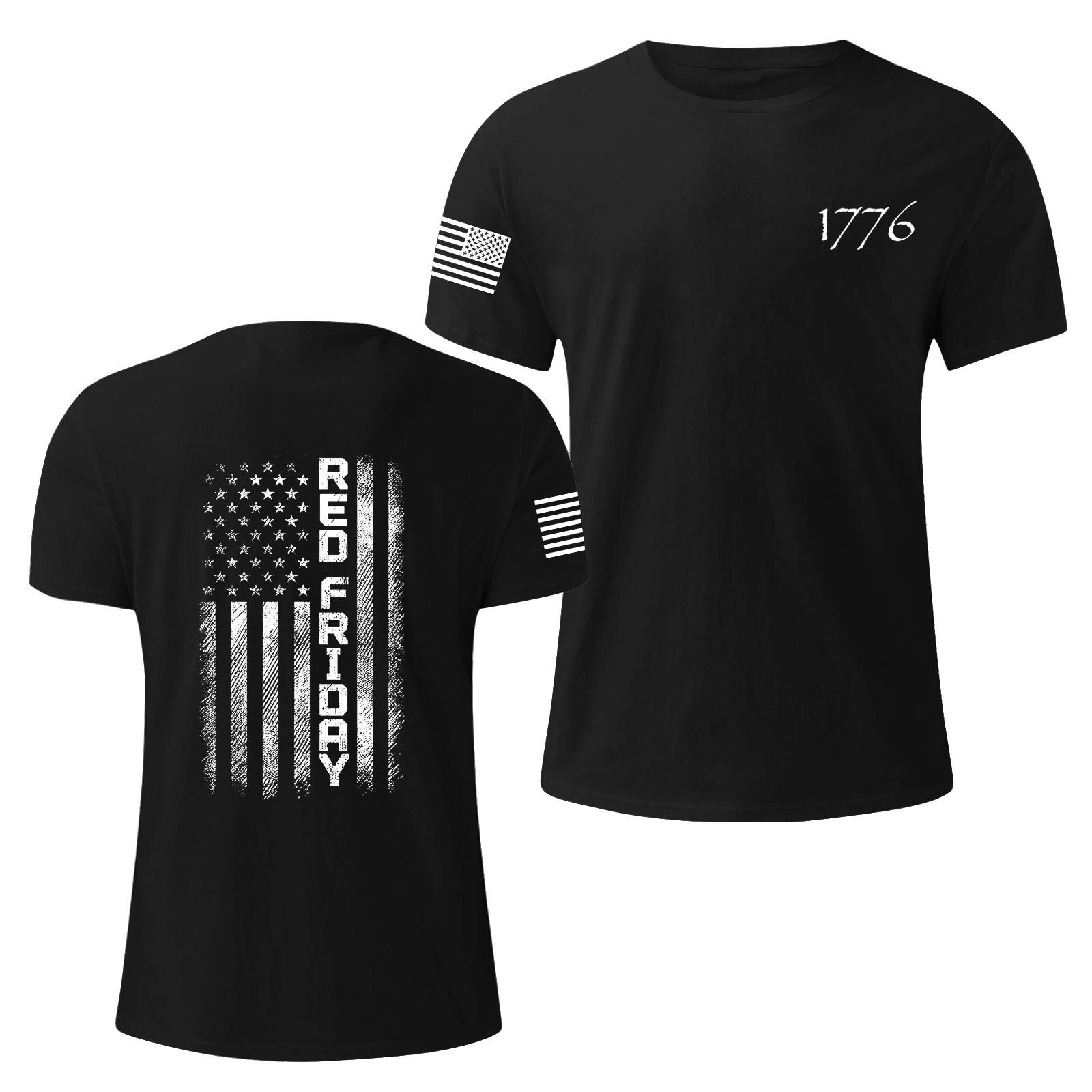 

Мужская модная повседневная футболка с круглым вырезом и коротким рукавом с принтом «День независимости» XXXL чёрный