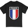 France Flag Shield Graphic T-Shirt, Patriotic French Emblem Tee,Unisex Casual#26 Unisex T-Shirt