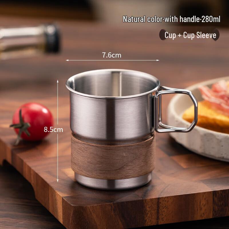 Huilingyang 304 Stainless Steel Folding Cup with Handle and Pouch