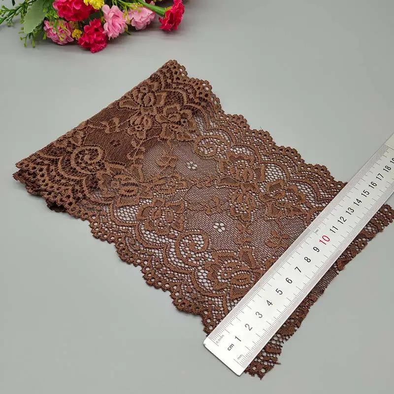 15CM Wide Elastic Lace Fabric 10Yard Flower Pattern Ribbon Lace Trim Ribbon Diy Craft Fabric Width African Fabrics Stretch