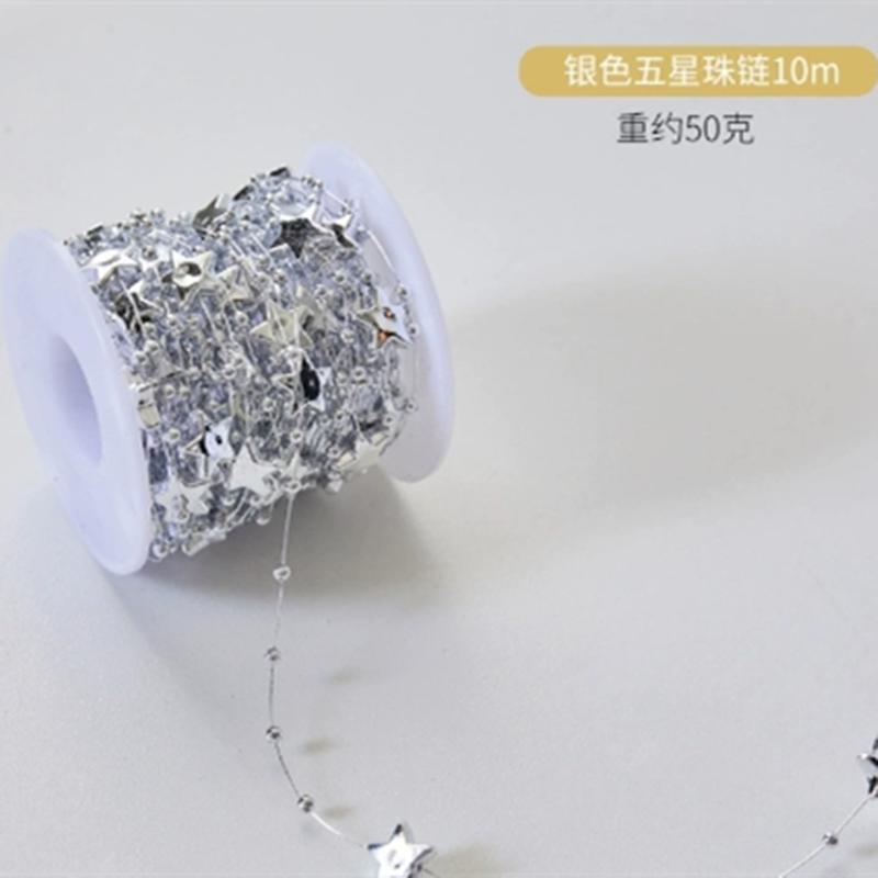 Christmas Decoration Fishing Line Artificial Pearls Beads Chain Garland Wedding Party Decoration DIY Christmas Tree Decoration