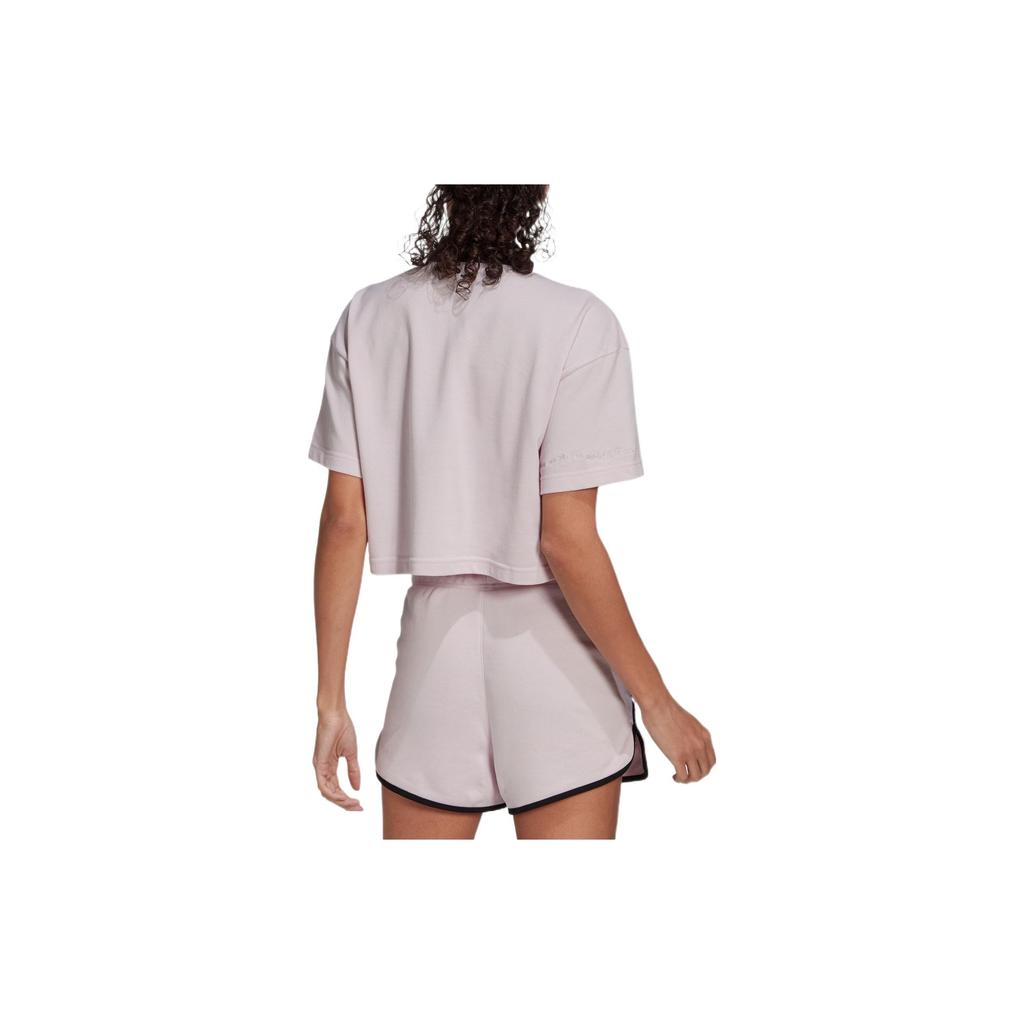 Adidas Logo Print Short Sleeve Polo Shirt Women Tops Pink HZ4172