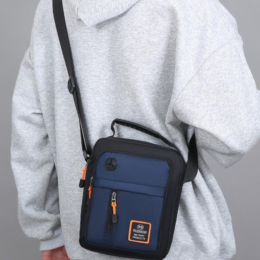 Multi-pockets Men Shoulder Bag Large Capacity Nylon Crossbody Bag Simple Men's Business Bag Male