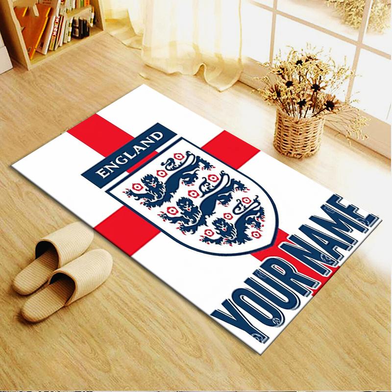 Custom Name England Soccer Carpet Rug for Living Room Bedroom Home Sofa Decoration,Kids play Non-slip Floor Mat