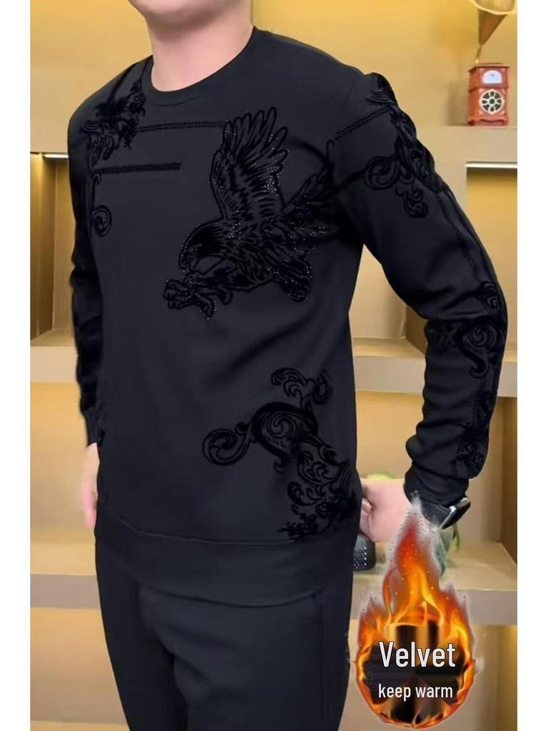 Men's Seamless Autumn & Winter Warm Base Layer: Thick, Heat-Generating Long Sleeve Sweatshirt with Plus Velvet