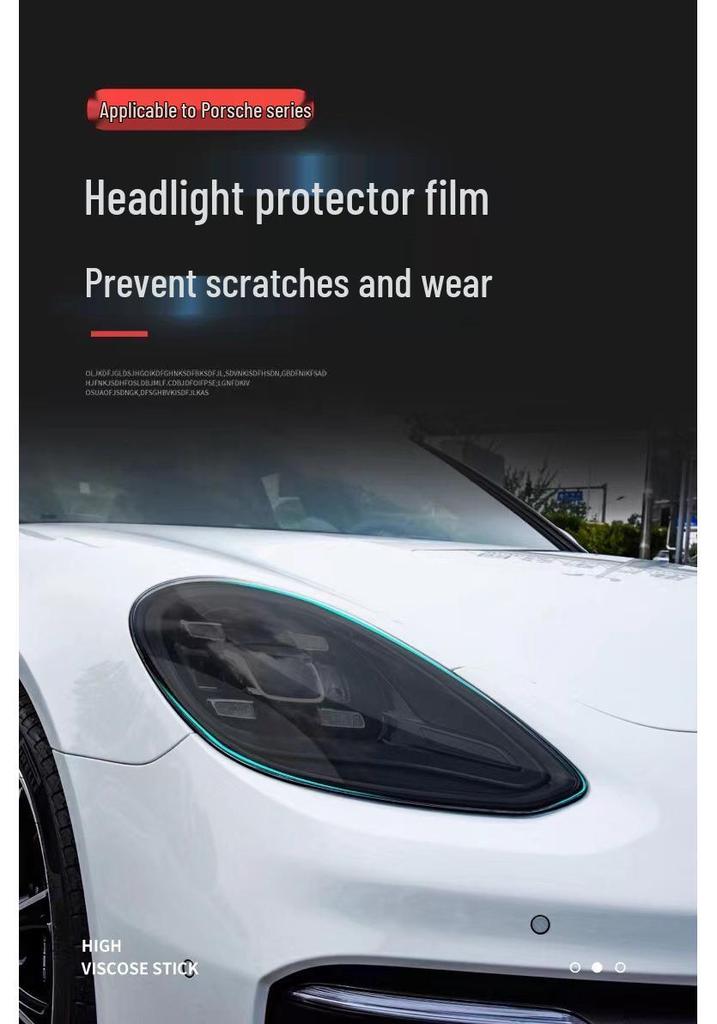 Compatible Smoked Headlight & Transparent Taillight Film for 25 Porsche Panamera Models