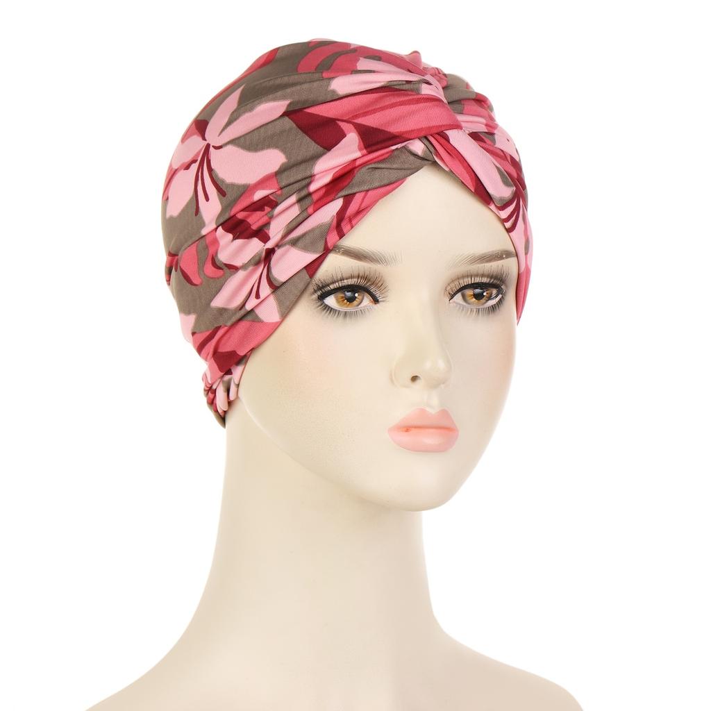 Soft Elastic Colorful Muslim Inner Hijabs Women Islamic Muslim Hijab Instant Turban Cap For Ladies Stripe Bohemia Print