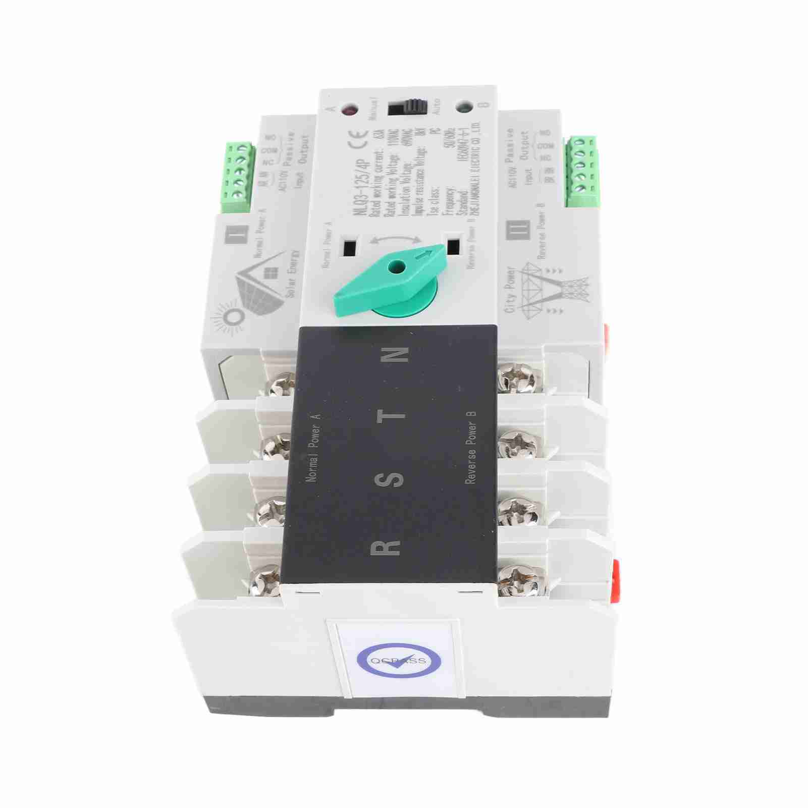 

110VAC 63A Автоматичний перемикач подвійного живлення 4P Перемикач перемикання швидкого реагування