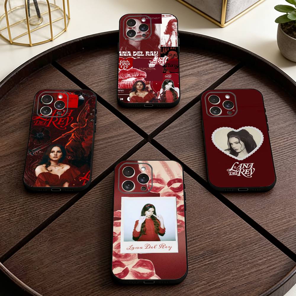 L-Lana D-Del Rey Phone Case For iPhone 17,16,15,14,13,12,11 Plus,Pro Max,XS,Soft Silicone Black Cover