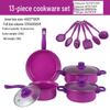13-Piece Non-Stick Cookware Set: Soup Pot, Stew Pot, Frying Pan - Neutral Color