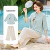 BAOLIANDUO Effortless Summer Elegant Chinese Style Cotton Short Sleeve Set for Women