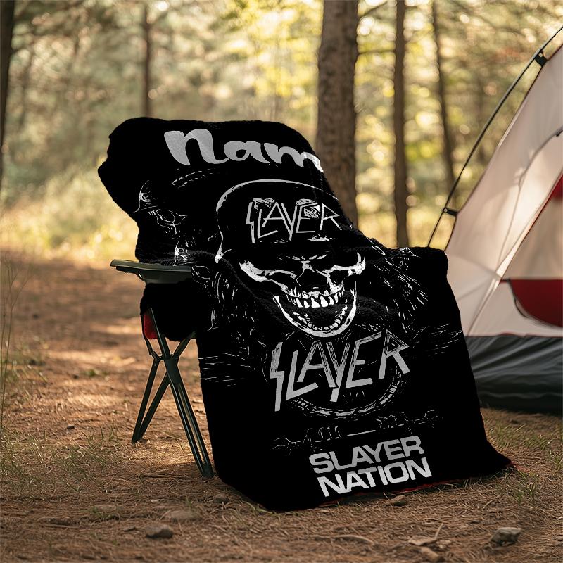 Personalized Custom Name Blanket - Slayer band Print Design,Blanket for Sofa,Bed,Travel,Camping - Soft and Warm, Great Gift