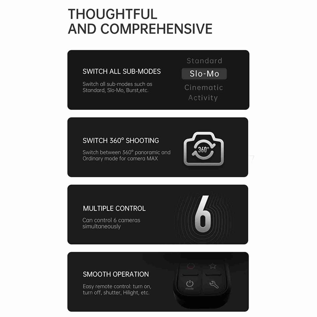 Action Camera Remote Control OLED Display 80M Control Distance Wireless Camera Remote Controller Replacement