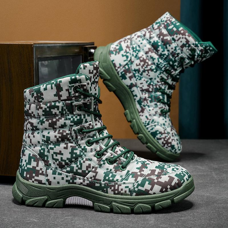 Chaussures pour Hommes Bottes en Coton Alpinisme Bottes pour Hommes Nouvelles Hiver Bottes à Plateforme Hommes Bottine Chaussures de Coton de Course d'Extérieur