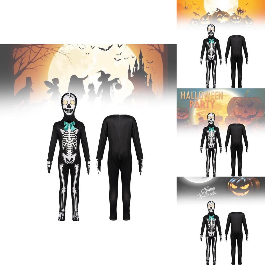 Stylish Kids Skeleton Grim Reaper Costume For Stage Performances And Halloween Gatherings