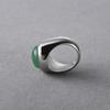 Fashion Retro Premium Metal Copper Plated Platinum Inlaid Green Dongling Ring Tide Niche Design Temperament Personalized Ring