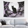 Halloween Black Cats Tapestry Wall Hanging Print Polyester Tapestry Witchy Mystical Moon Boho Wall Blanket Wall Decor Tapiz