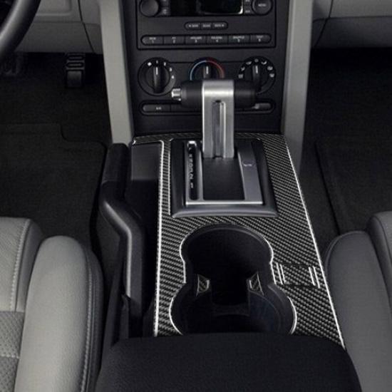 1 Set Black Carbon Fiber Car Central Gear Shift Panel Cover For Mustang 2005-08