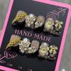 European-American Handmade Autumn/Winter Duckbill Nail Carved Alloy Wearable Nails