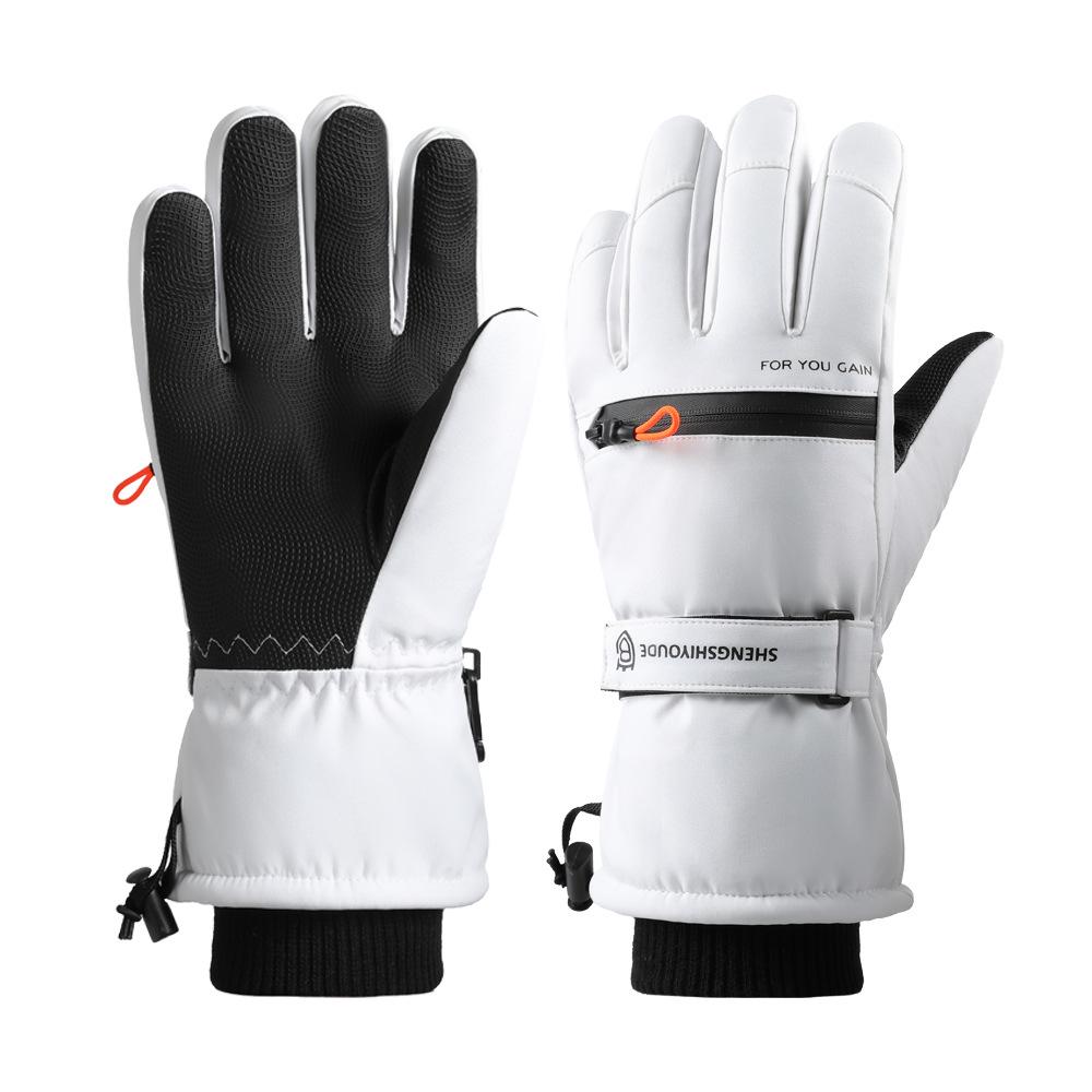 Ski Gloves: Unisex Winter Fleece-Lined, Windproof, Touchscreen, Water-Repellent, Thickened Cycling Cold-Proof