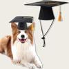 Yellow Tassels Dog Graduation Cap and BowTie Set for Pet Ceremonies Comfortable Polyester Party Accessory