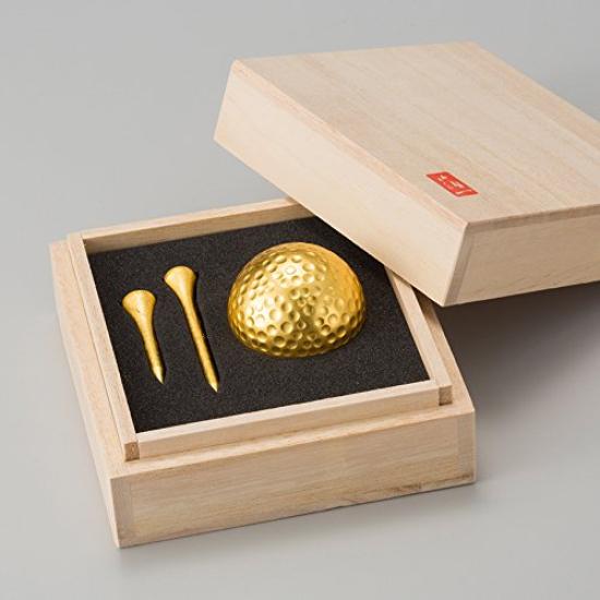 

Paulownia Boxed Gold Leaf Golf Ball Tee Set Competition Day & (Single) [Golf Prize, Father s Gift, Present]