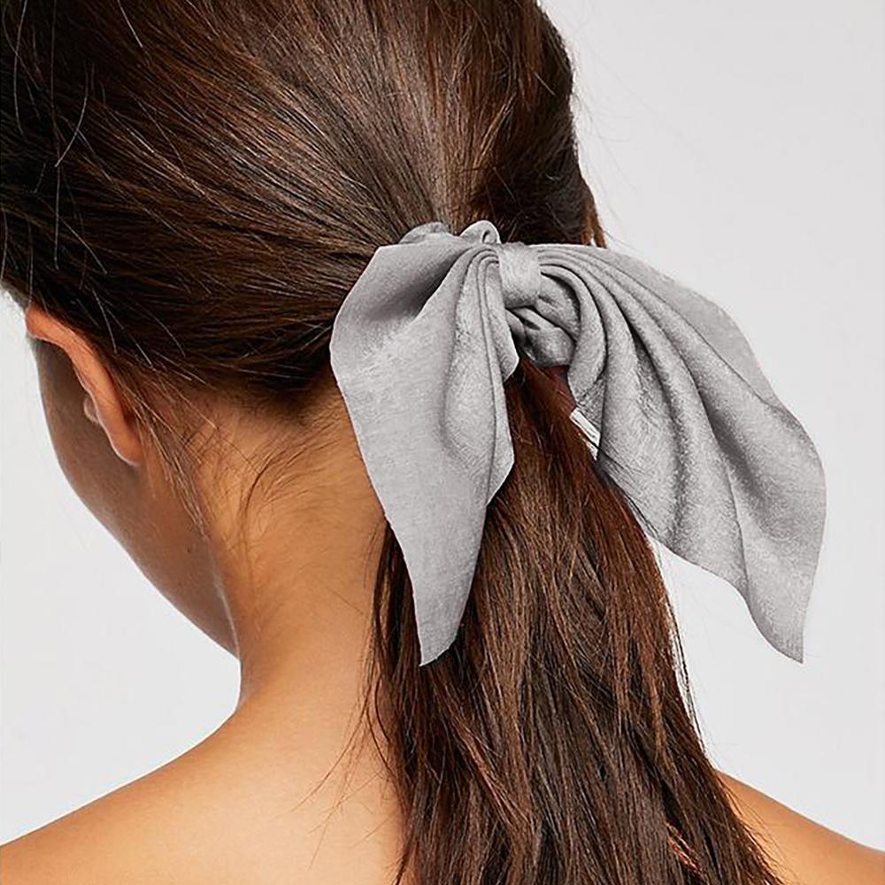 3pcs/set Elegant Chiffon Long Ribbon Hair Scrunchies for Women Girl Spring Ponytail Holder Hair Ties Hair Rope Bowknot Headwear