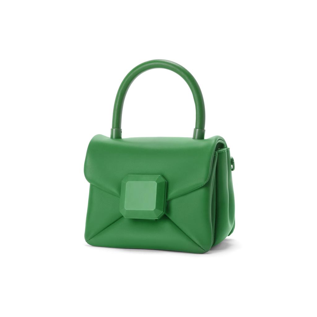 New CHARLES&KEITH Polyurethane Portable One Shoulder Small Square Bag Medium Size Women's White/Light Pink/Green CK2-50151254