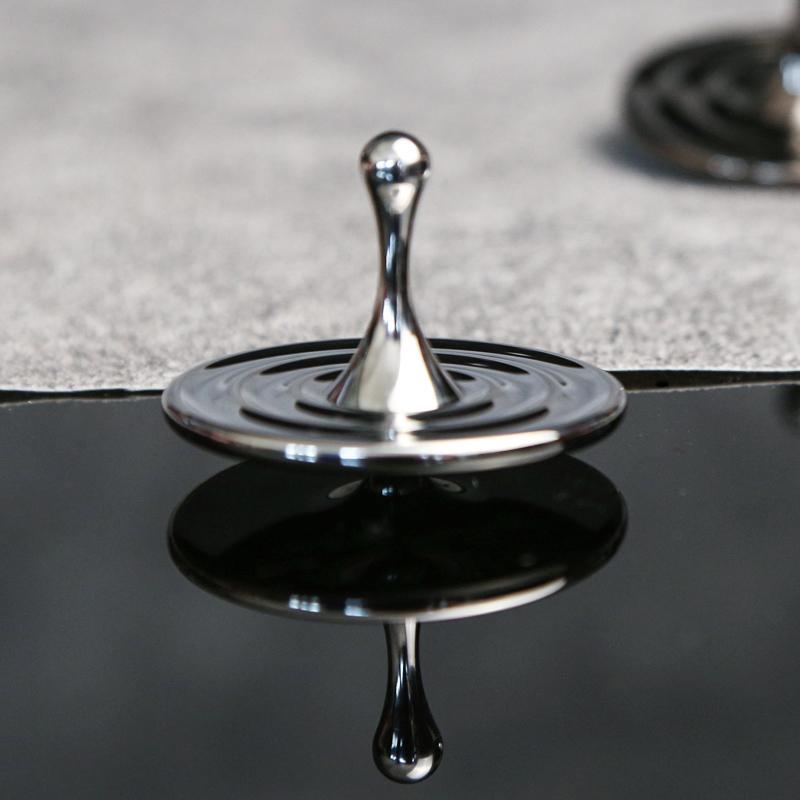 Wassertropfenform Metallkreisel Silber Handkreisel Fingerspitzen Kleiner Zyklon Kreisel Antistress Fidget Spielzeug Erwachsene Geschenke