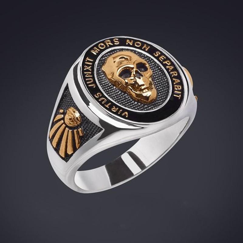 

Chenrui Gold Masonic Symbol Retro Men s Enamel Ring Size 10
