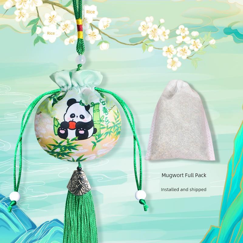 Dragon Boat Festival DIY Handmade Sachet Material Kit New Chinese Style Panda Mugwort Mosquito-Repelling Spice Sachet Finished Hanging Ornament